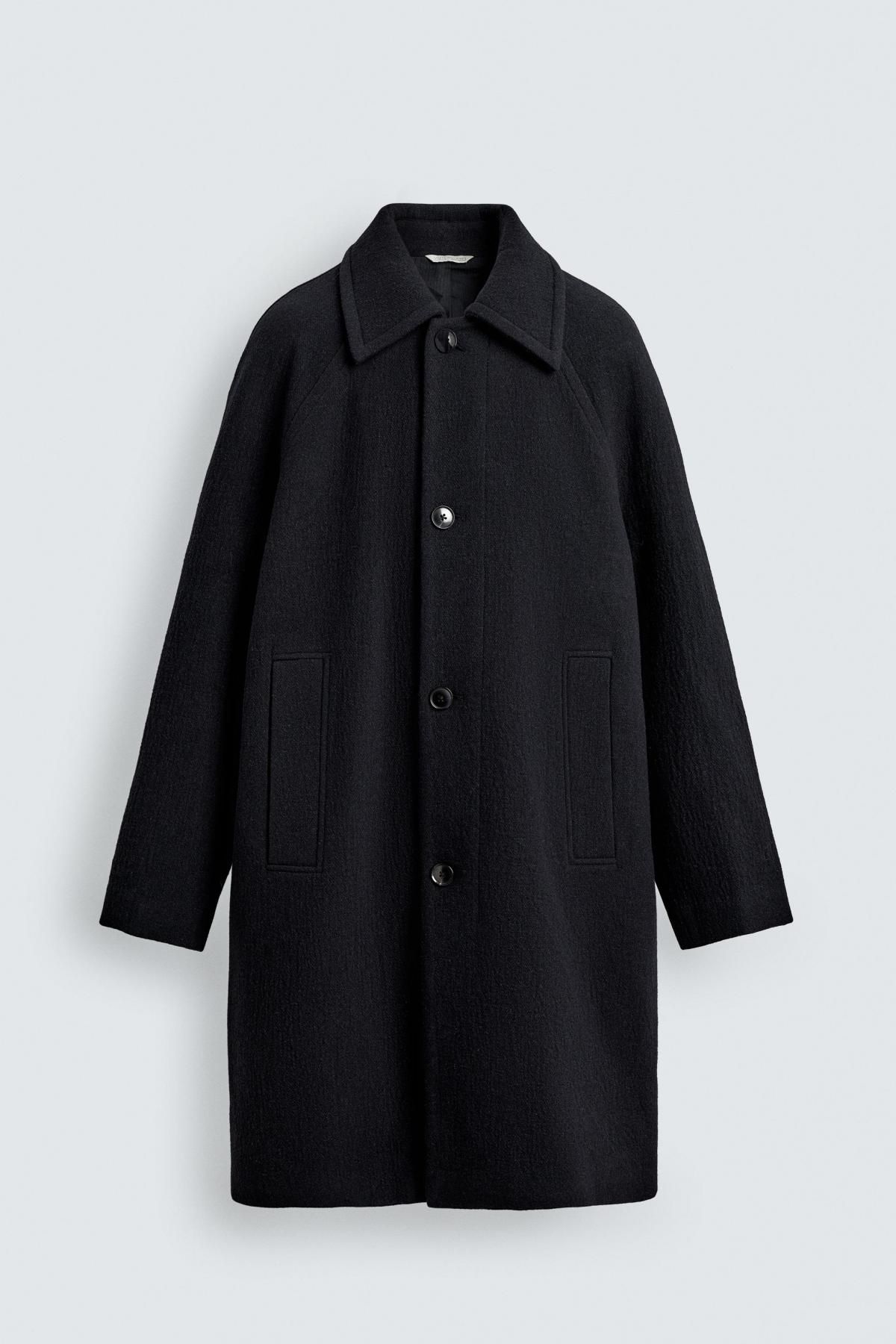 자라 울블렌드 싱글코트 남성 오버핏 3046/445 NAVY BLUE - 상품 이미지