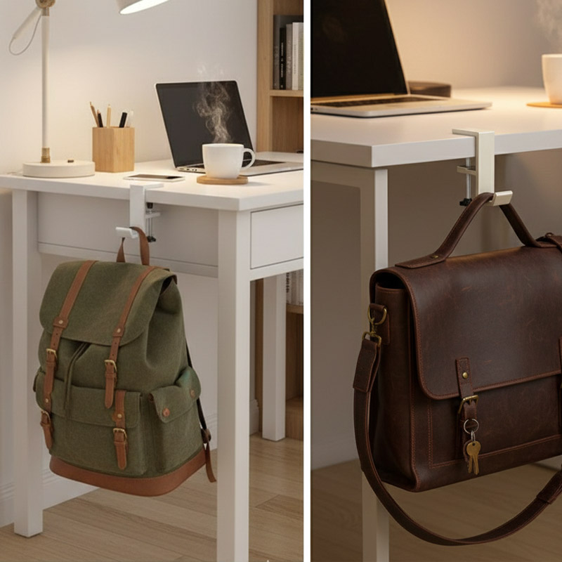 포포가든 문 책상 고정 후크 가방걸이 헤드셋 정리 다용도 테이블 후크 다크그레이 이미지 8