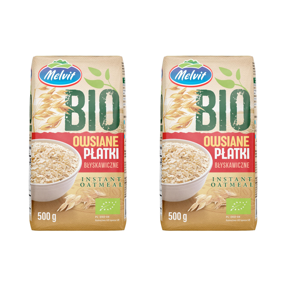 멜빗 폴란드 유기농 퀵 오트밀 후레이크 500g, 2개 - 상품 이미지