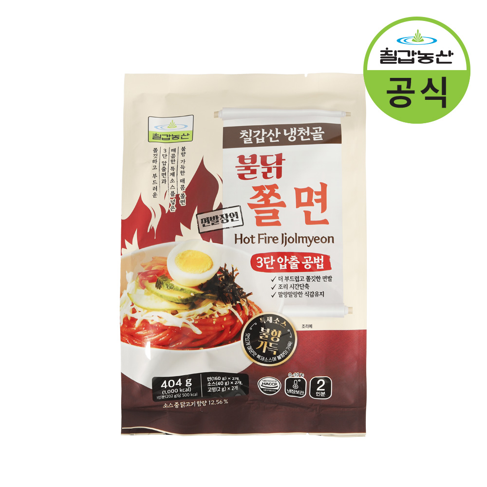 칠갑농산 신메뉴 냉천골 매운 불닭쫄면 404g 2인분 - 상품 이미지