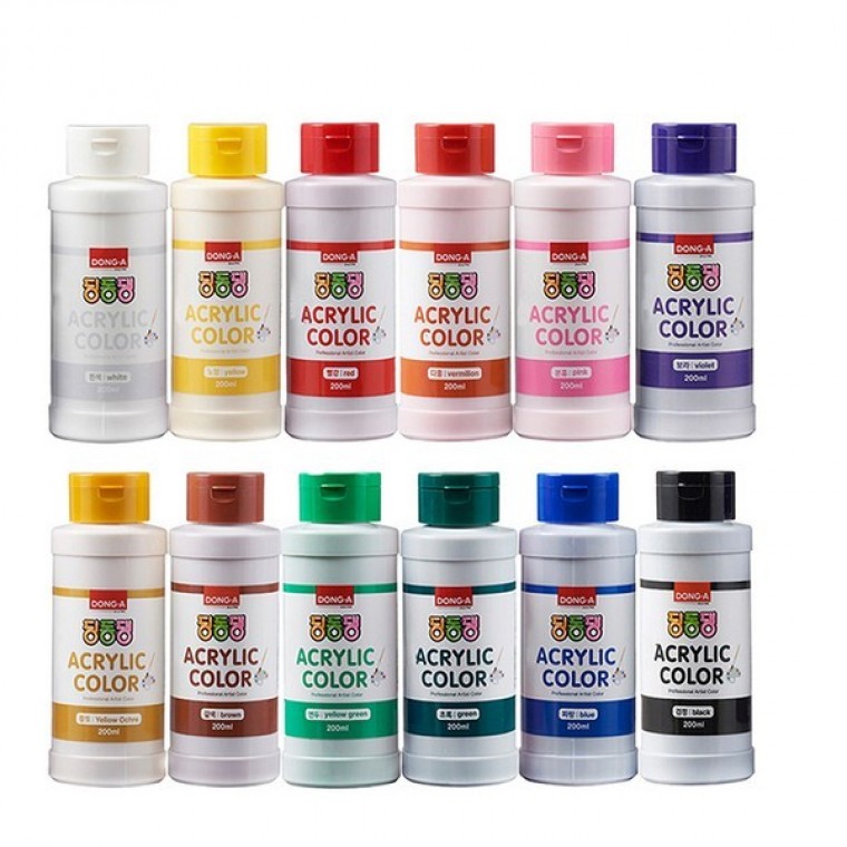 딩동댕 아크릴물감 200ml 검정 동아 - 상품 이미지