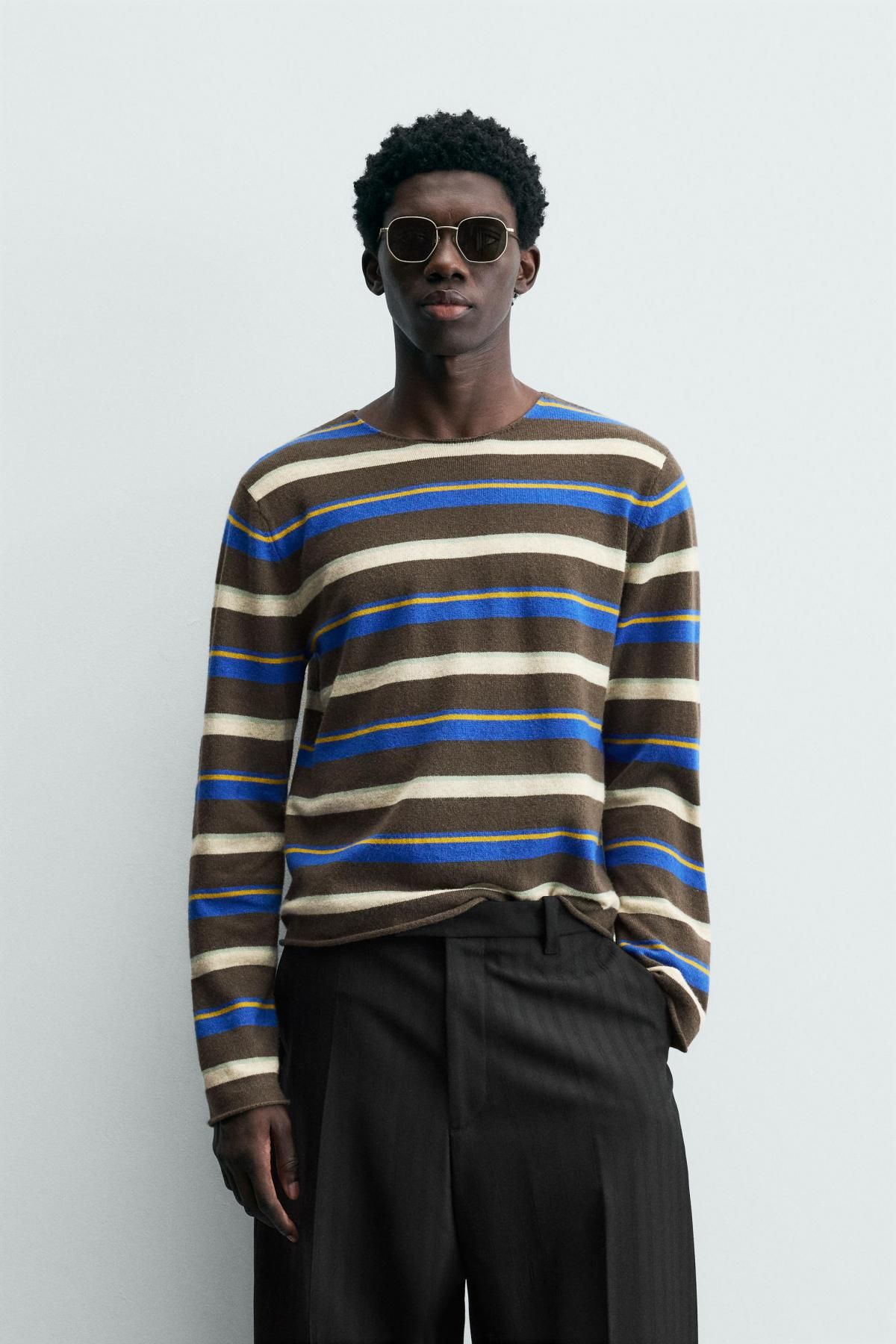 자라 한정판 스트라이프 자카드 니트 스웨터 5755/106 STRIPED - 상세 이미지 3