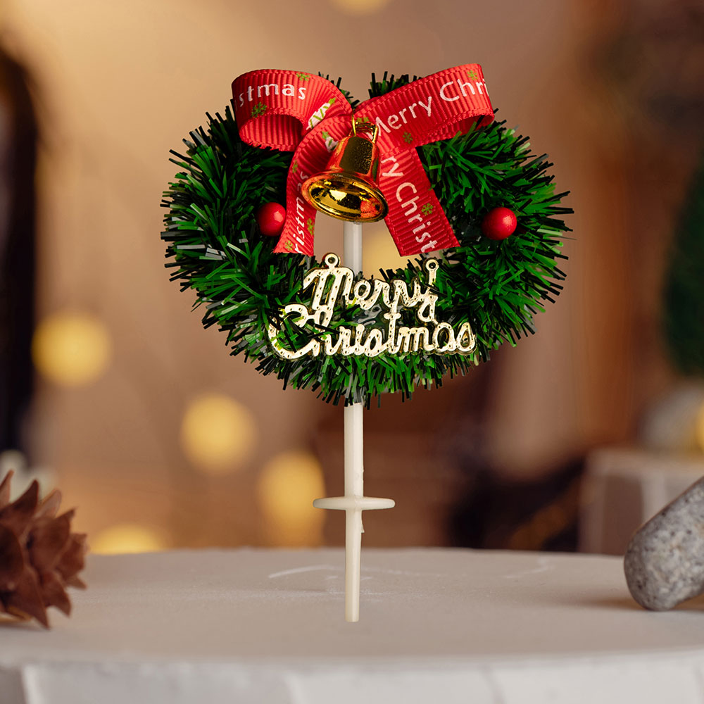 크리스마스 케이크 장식 데코 토퍼 대량 주문 투톤골드리본리스 50개입 이미지 7