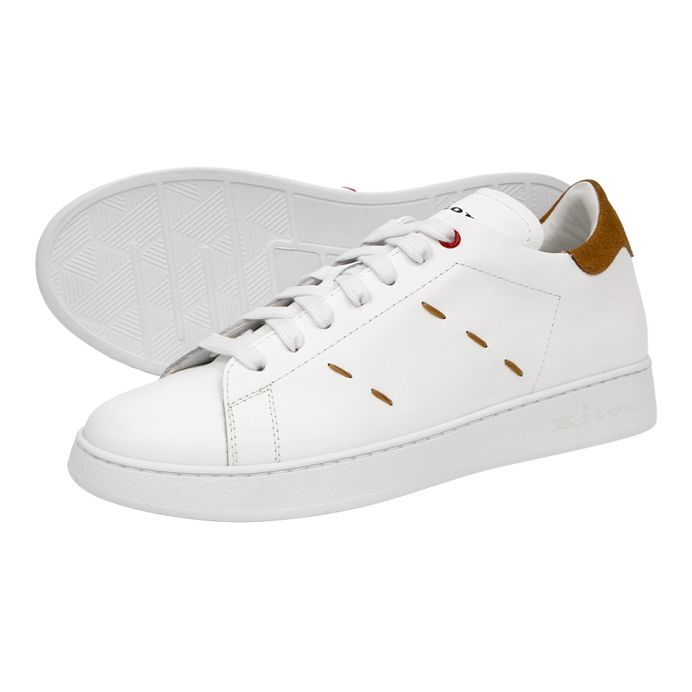 키톤 스티치 스니커즈 USSN001 XB602006 BIANCO/TERRA (2023 S/S) - 상품 이미지