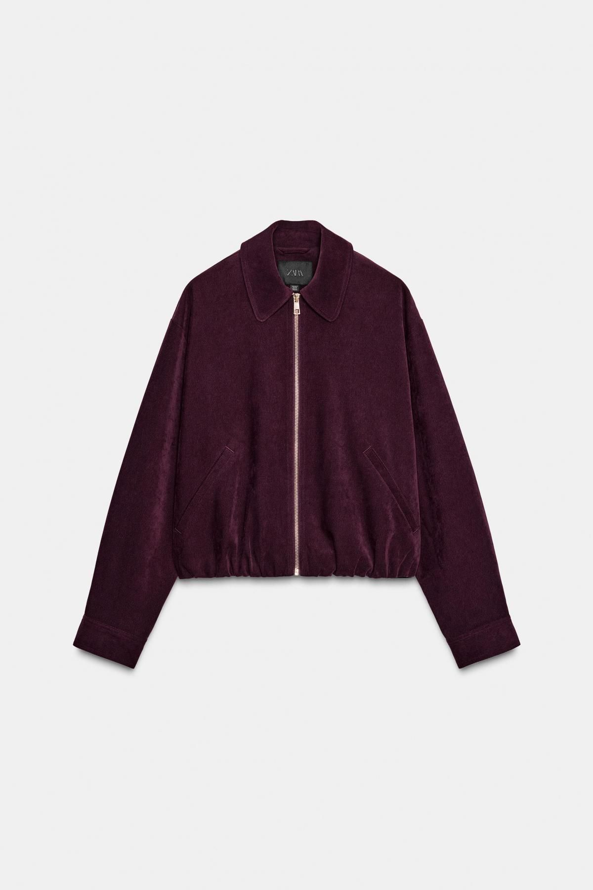 자라 오버핏 테크니컬 봄버 재킷 버건디 8372/369 BURGUNDY - 메인 이미지