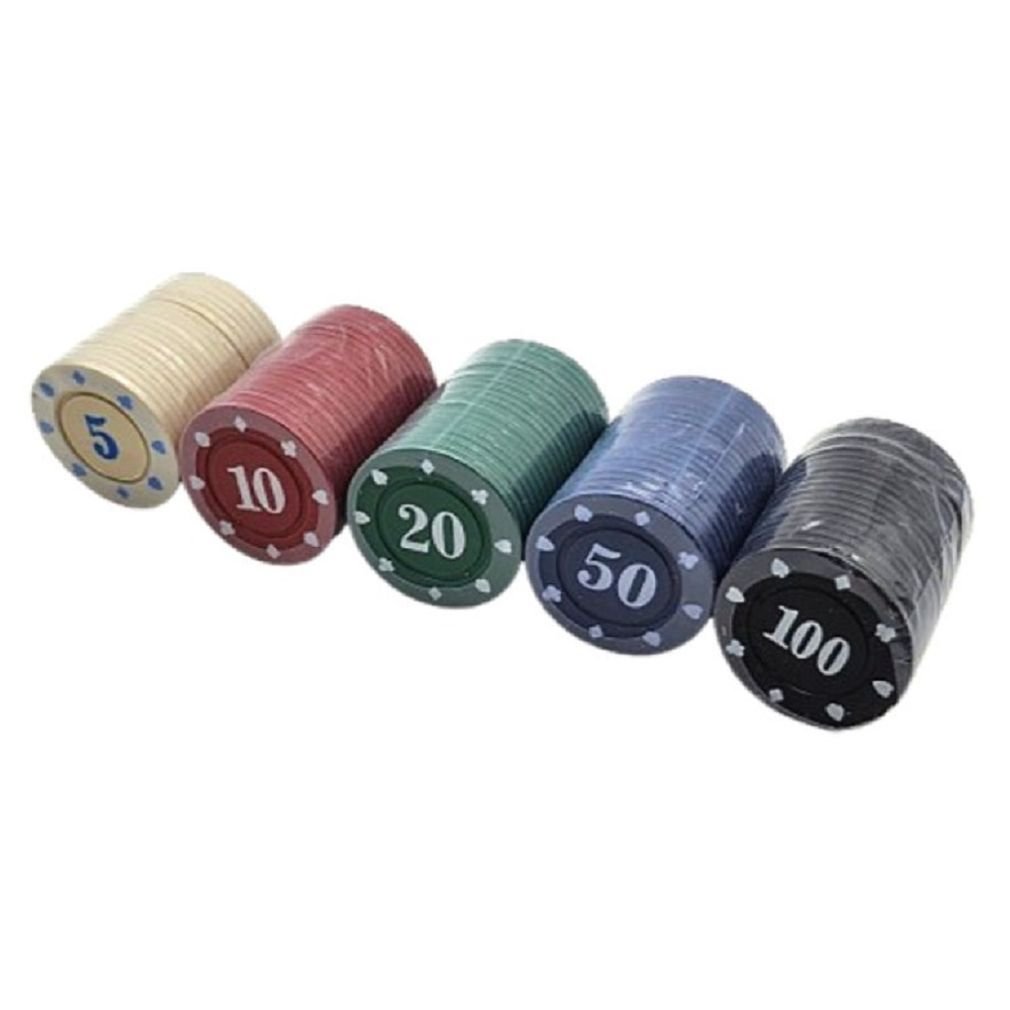 5종 100PCS 숫자 포커칩 홀덤칩 포커칩세트 칩 게임칩 - 메인 이미지
