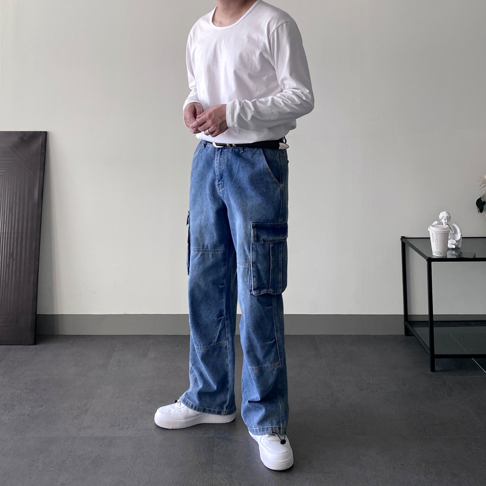 1+1 남자 긴팔면티 무지티 흰티 이너 무지 20수 유넥 이미지 7