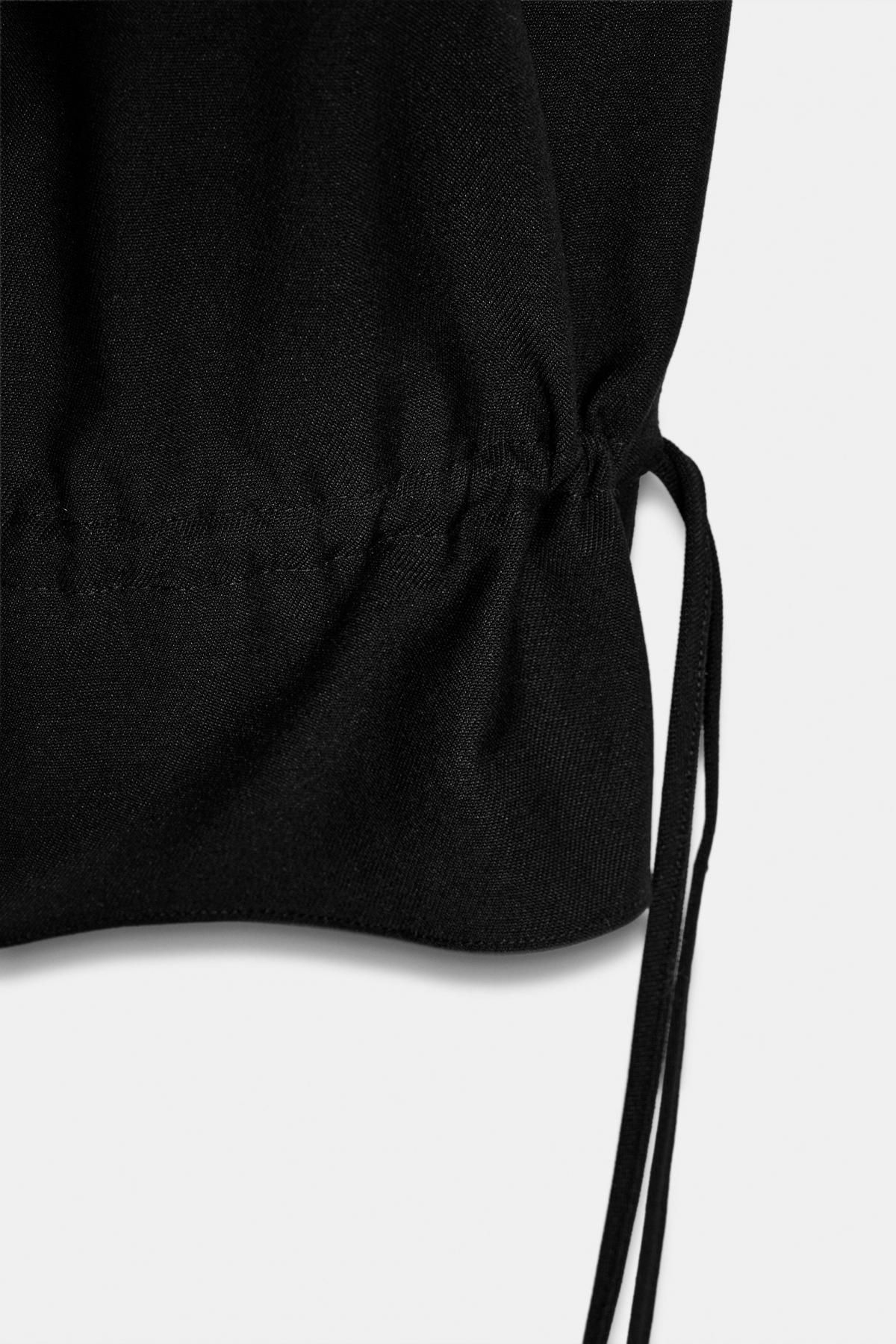 자라 배기 와이드 카고 팬츠 스트링 블랙 5344/259 BLACK - 상세 이미지 4