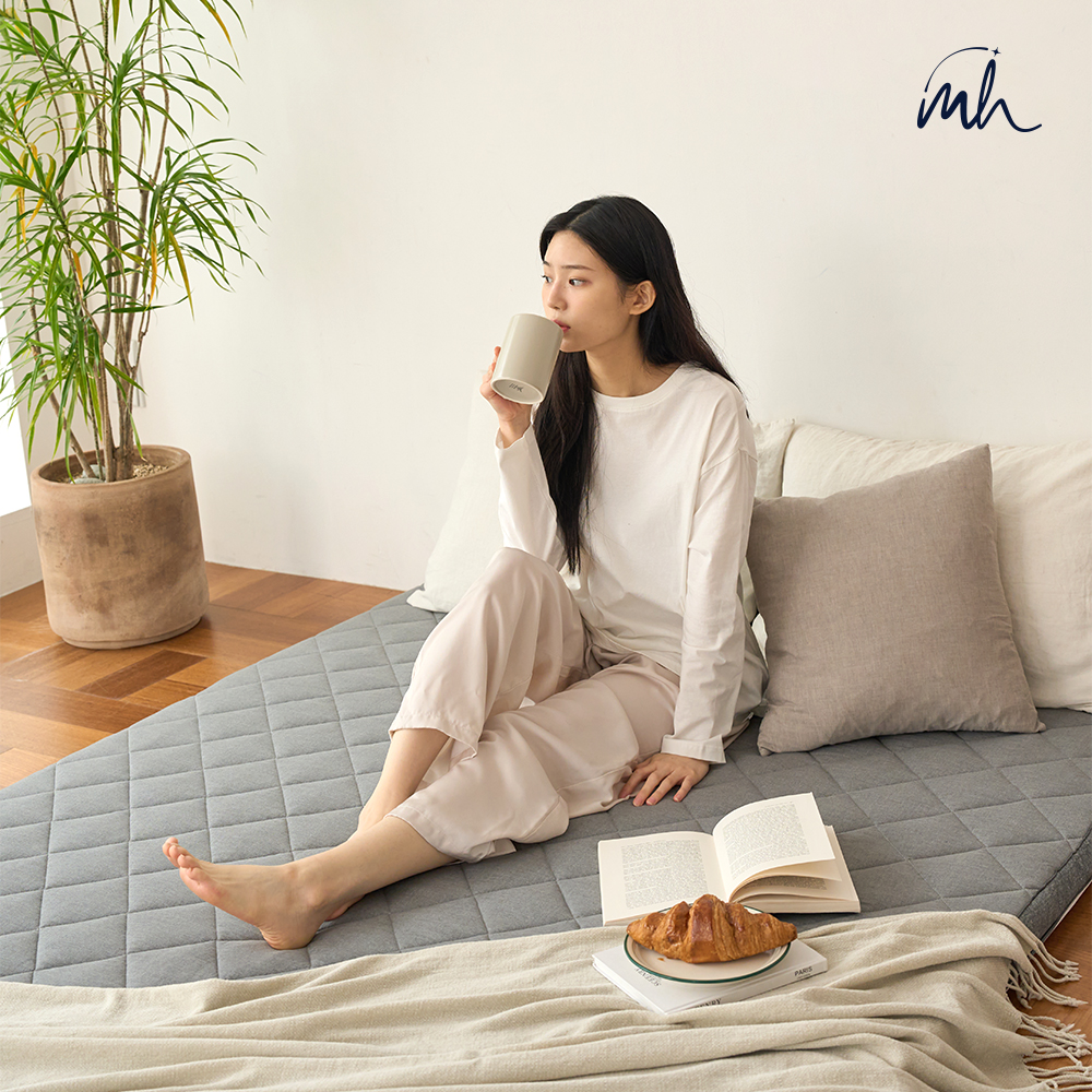 몽스홈 프리미엄 몽슬립 3단 바닥 토퍼 매트리스 라텍스 에어 수면매트 슈퍼싱글 다크그레이 - 상세 이미지 2