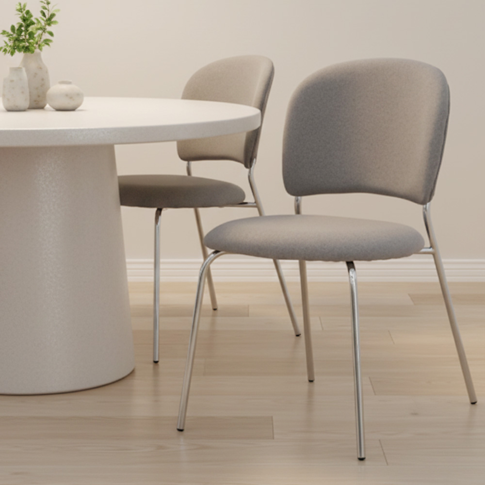 밀레 미드센츄리 모던 인테리어 디자인 카페체어 패브릭 식탁의자