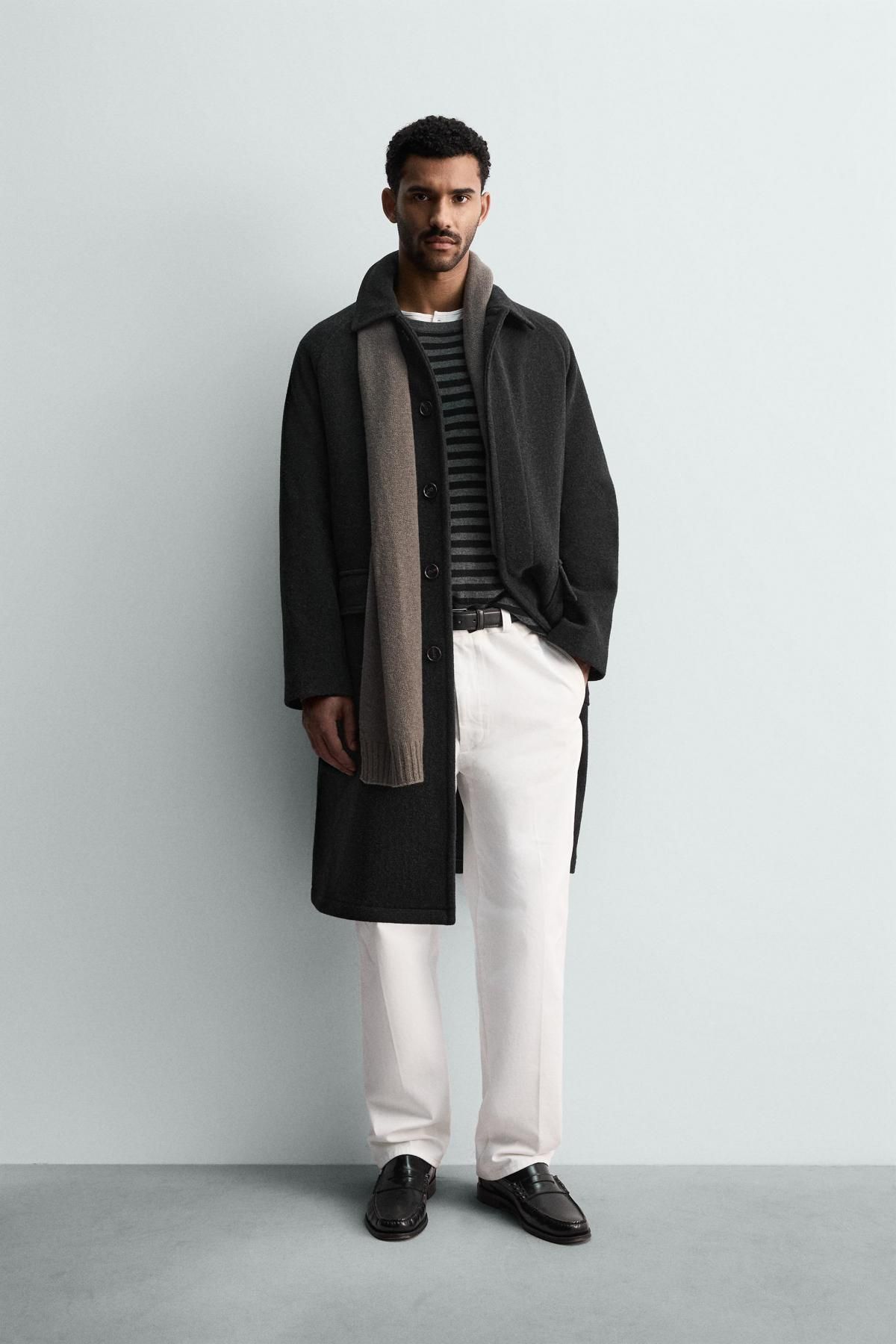 자라 테크니컬 울 블렌드 싱글 코트 포켓 8281/400 ANTHRACITE GREY - 상세 이미지 2