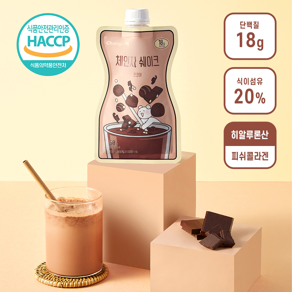 체인지핏 다이어트 고단백 쉐이크 코코아맛, 50g, 7개 - 상품 이미지