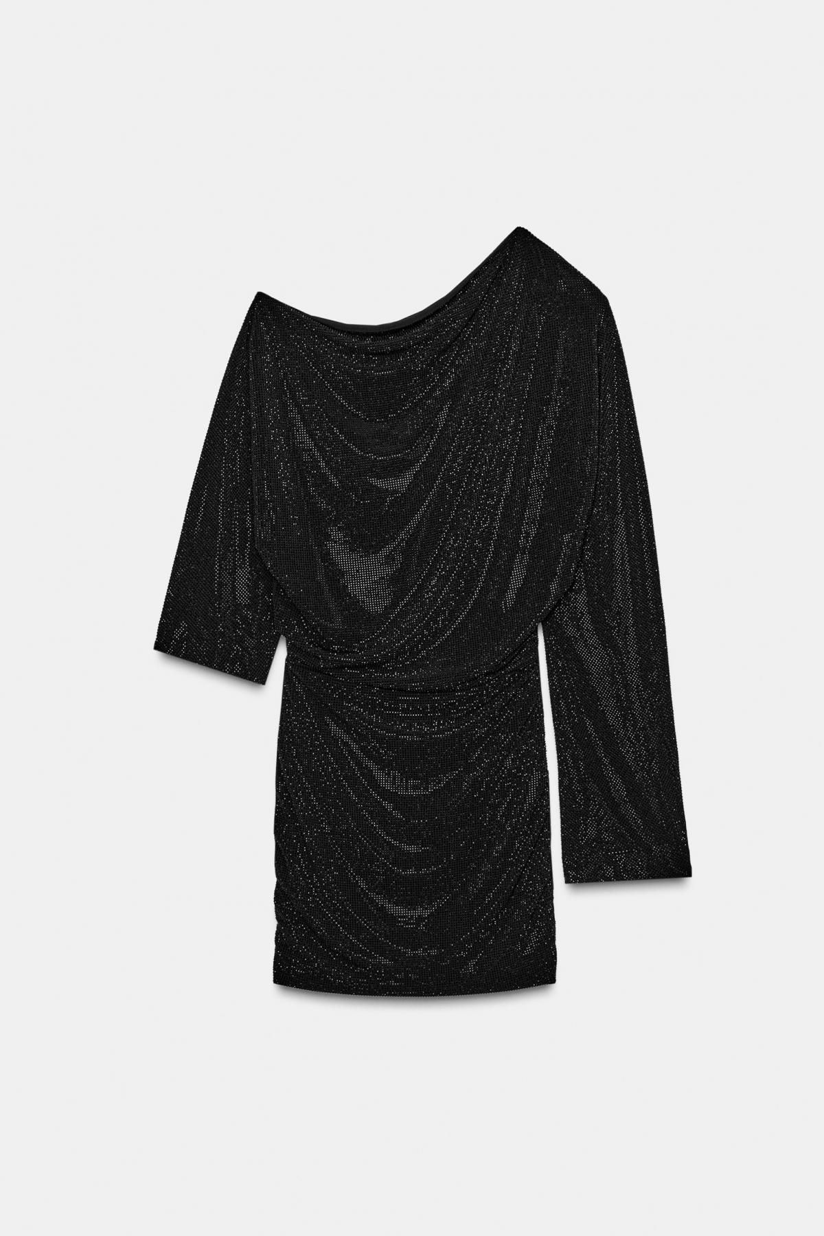 자라 비대칭 라인스톤 미니 원피스 4772/259 BLACK - 메인 이미지