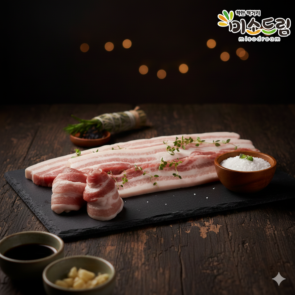 삼겹살 한돈 보성녹돈 냉동 삼겹살 앞다리살 뒷다리살 1kg 녹차발효 캠핑 국내산 진공포장 이미지 6