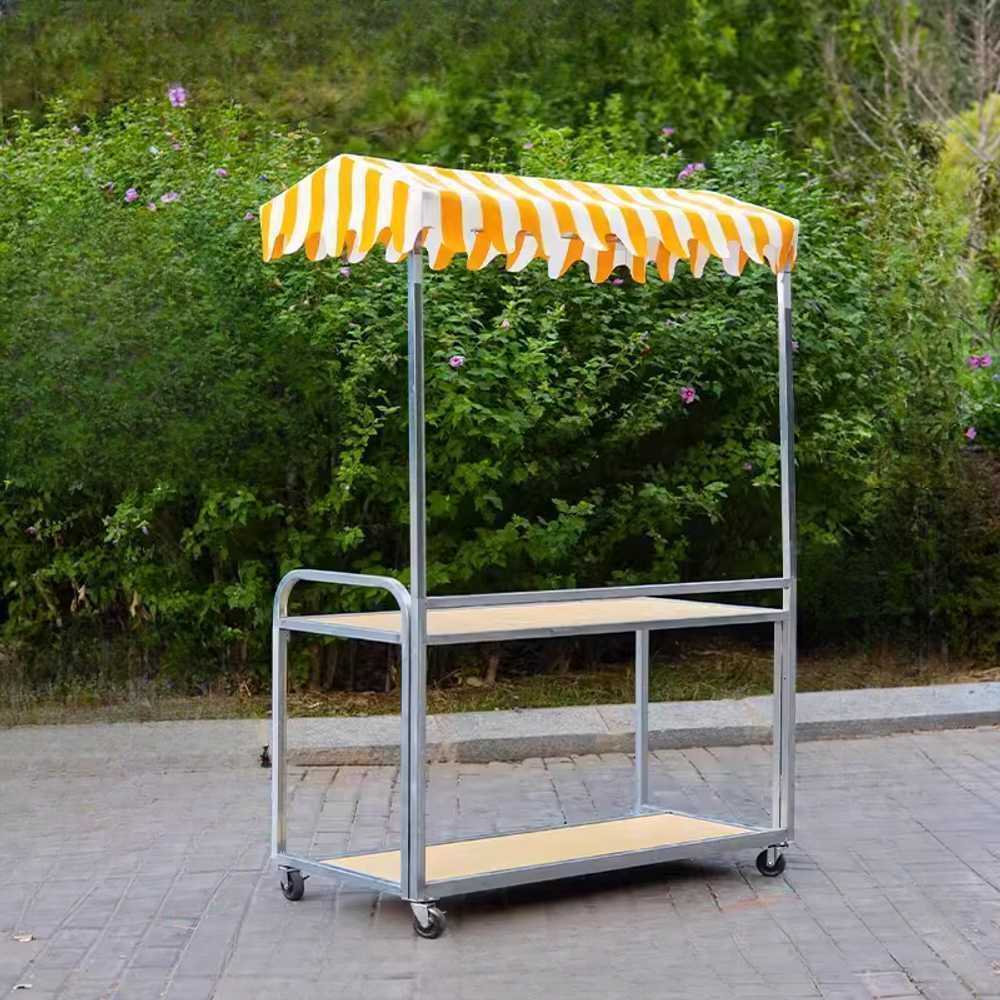 접이식 가판대 이동식 판매대 전시 진열 매대 휴대형 48x100cm (오렌지) - 상품 이미지