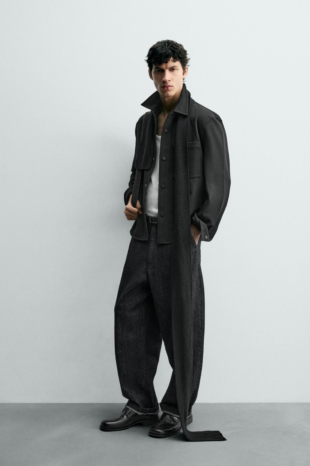 자라 테크니컬 논아이론 오버셔츠 블랙 남성 7484/892 BLACK - 상세 이미지 5
