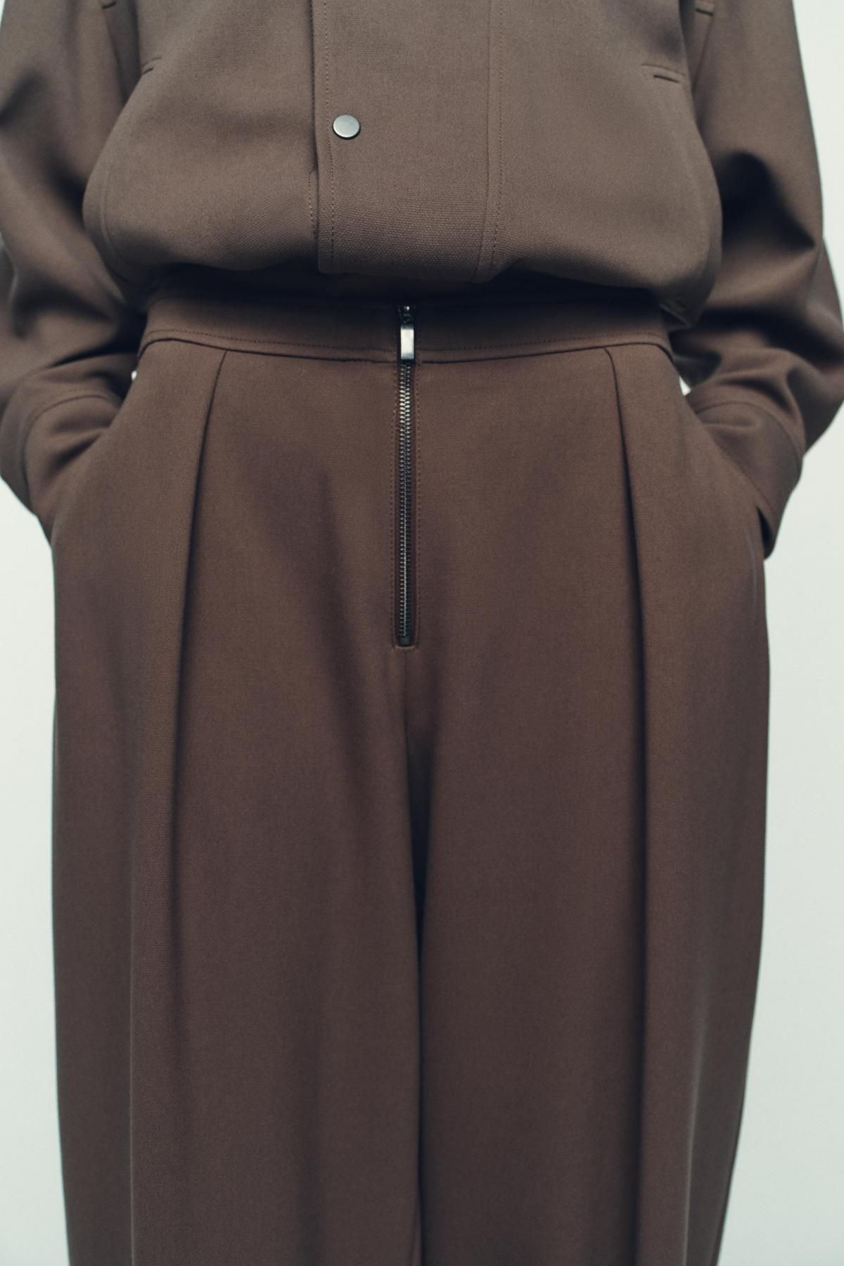 자라 하이웨이스트 테크니컬 캐롯 팬츠 9637/676 CAMEL - 상세 이미지 3