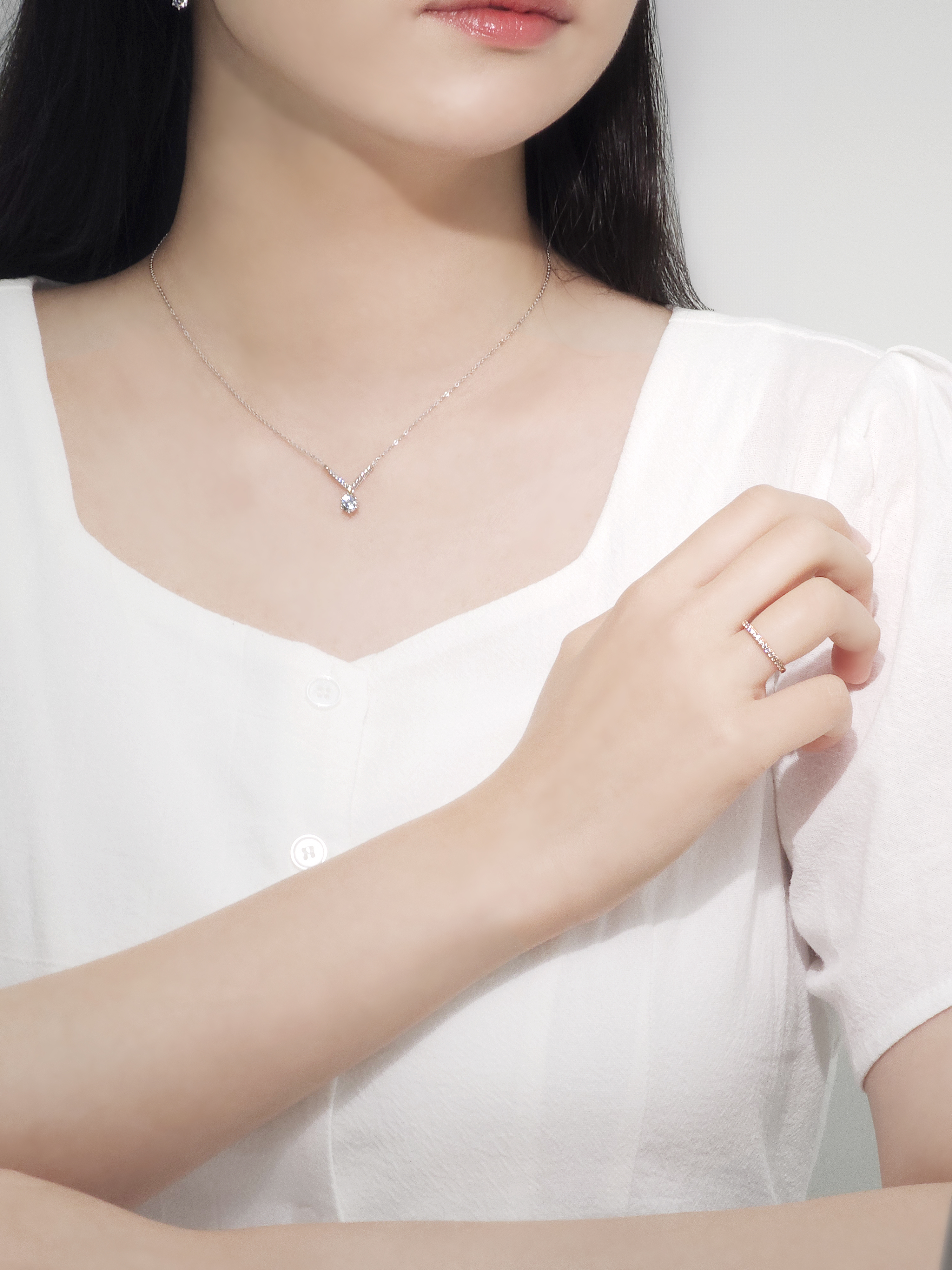 랩다이아 하프 가드링 반지 드레시 랩다이아몬드 14k 18k 이미지 6