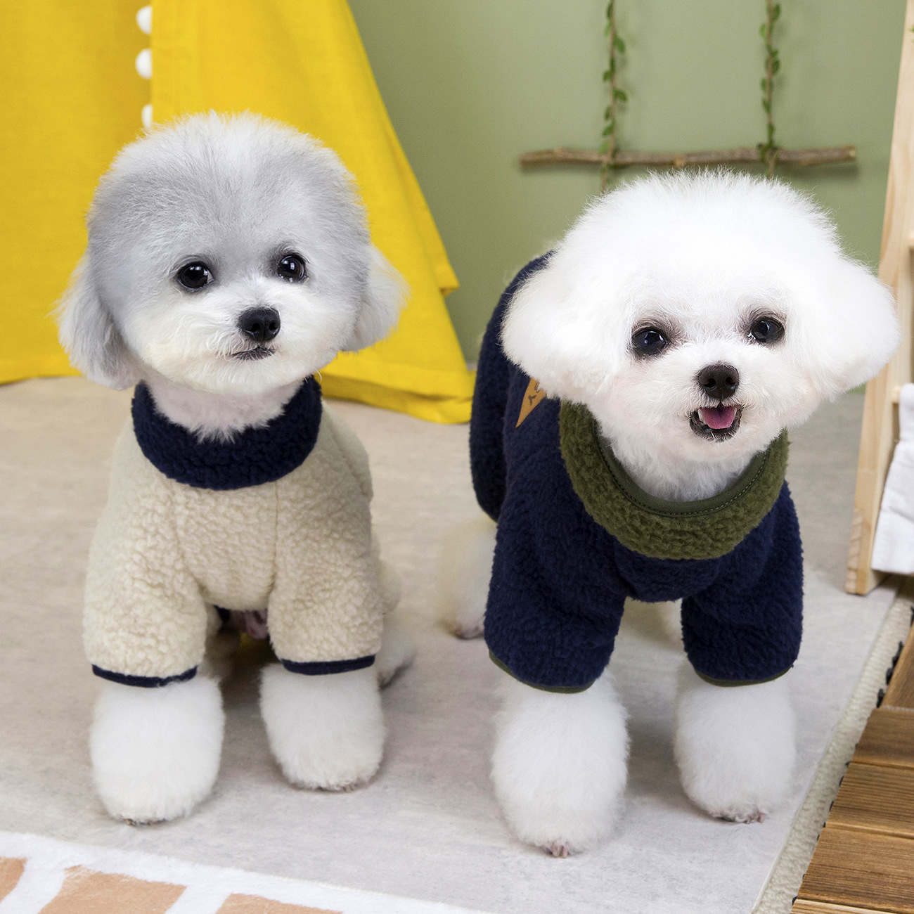 강아지 보아털 올인원 바디슈트 반려견 겨울 애견 의류 - 상세 이미지 2