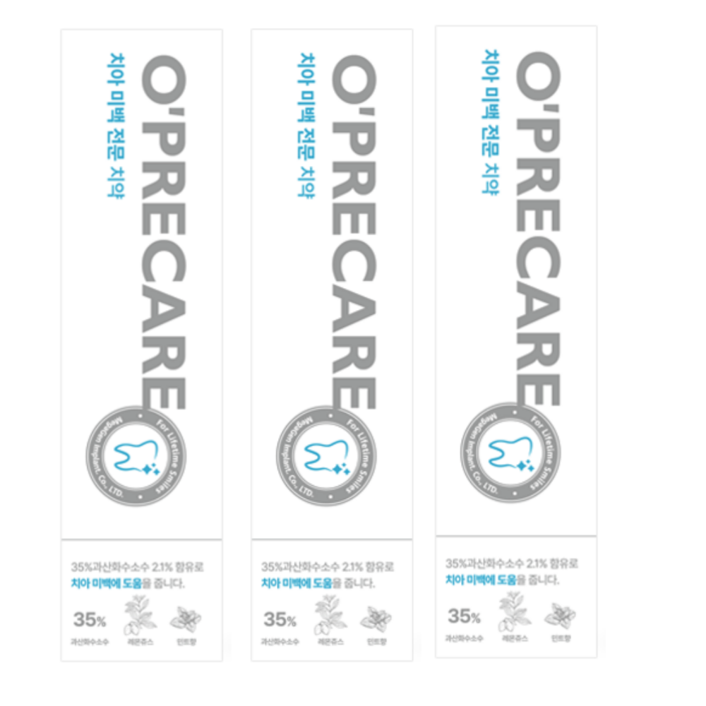 메가젠 오프리케어 화이트닝 미백 치약 치과 치아 착색제거 3SET