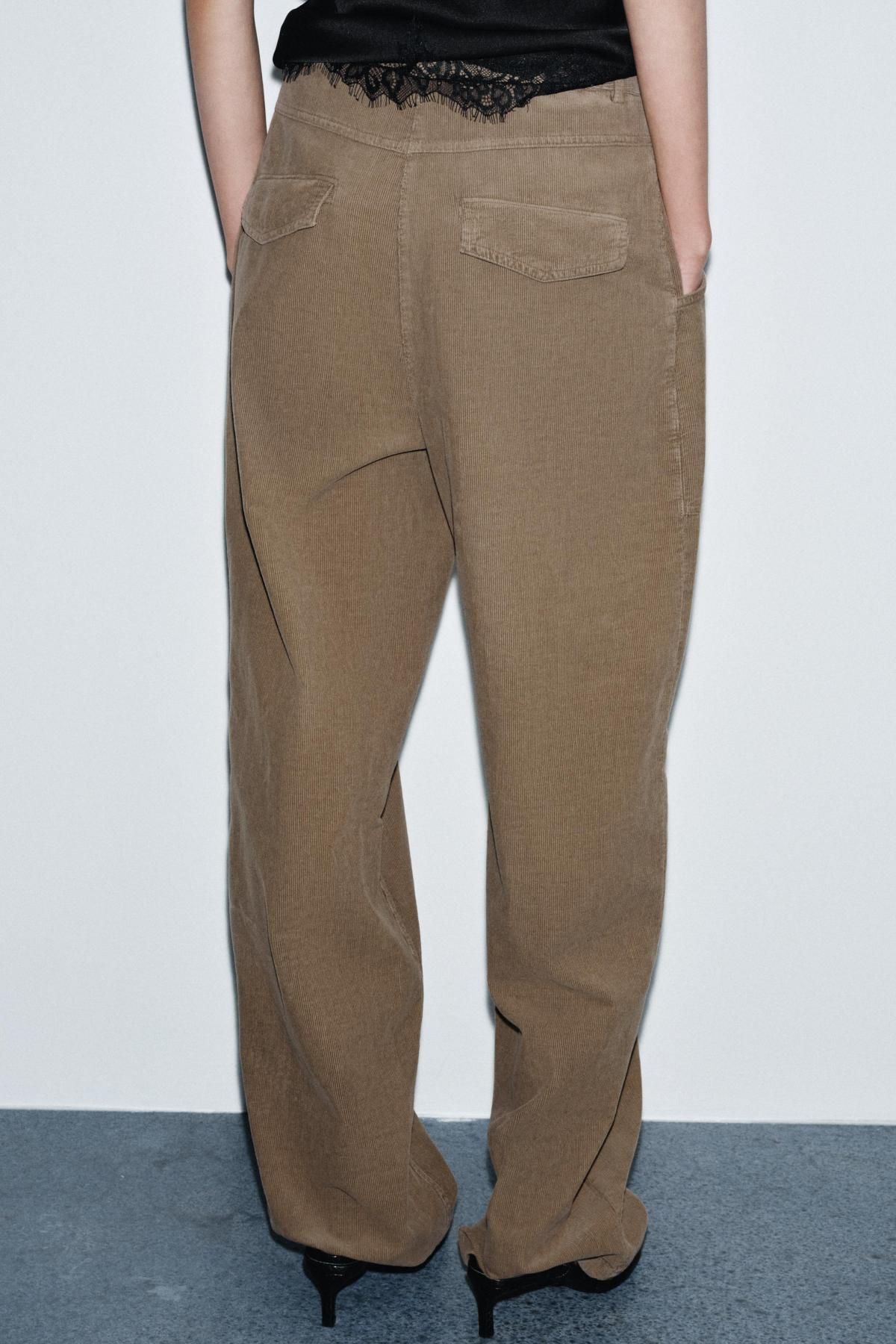 자라 코듀로이 포켓 스트레이트 팬츠 4043/265 BROWN / TAUPE - 상세 이미지 4