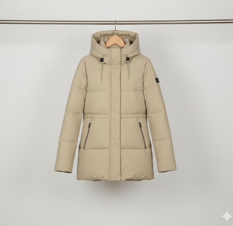 핑 골프웨어 여성 겨울 덕다운 중기장 스트링 적용 오리털 다운 패딩점퍼 - 상세 이미지 3