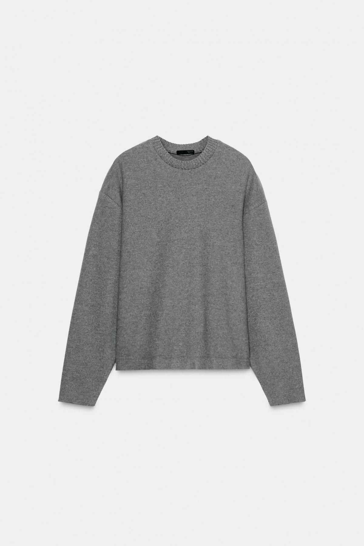 자라 소프트 라운드넥 긴팔 스웨트셔츠 5039/676 ANTHRACITE GREY - 상품 이미지
