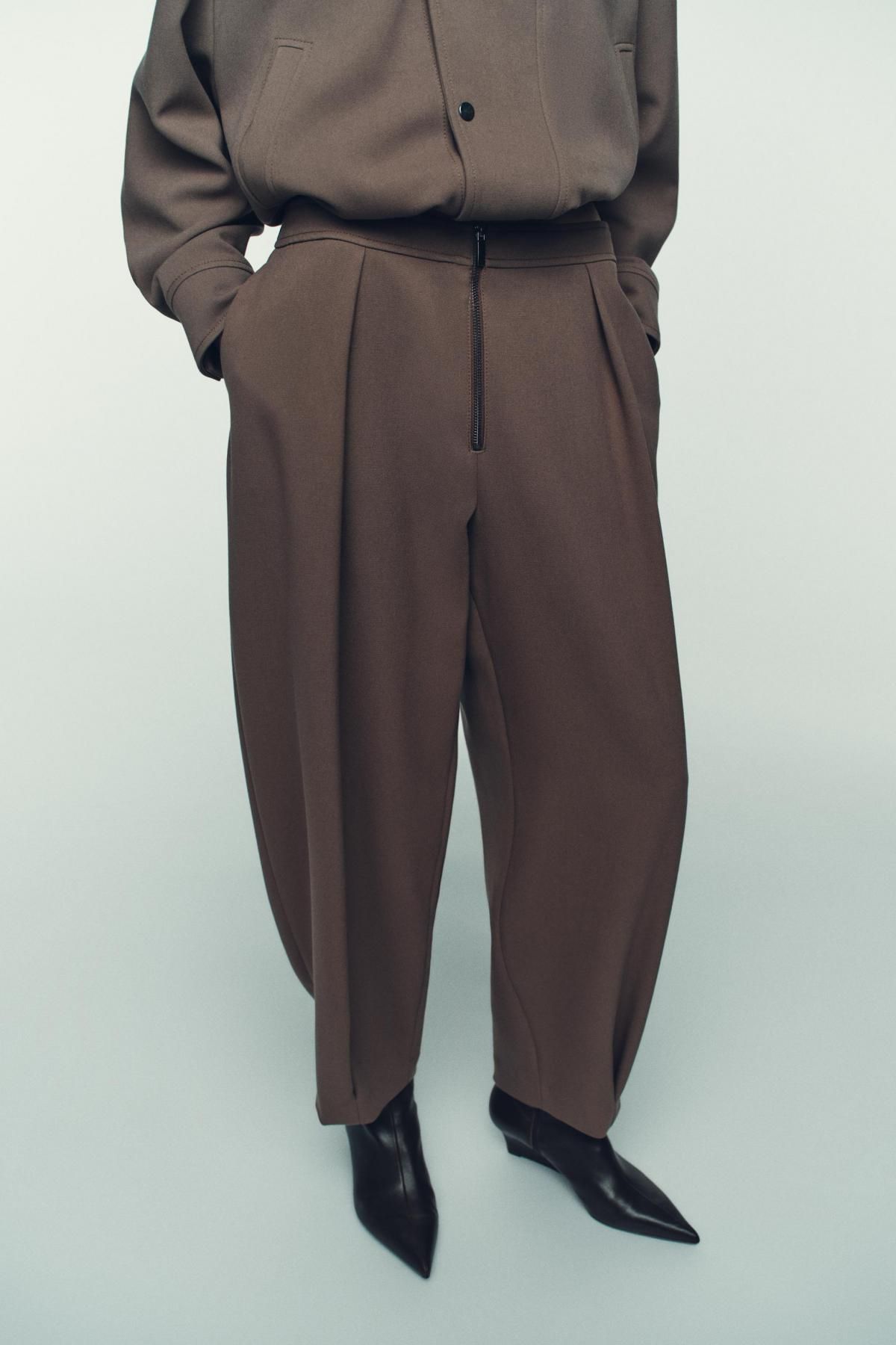 자라 하이웨이스트 테크니컬 캐롯 팬츠 9637/676 CAMEL - 상품 이미지