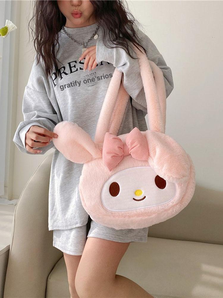 산리오 숄더백 플러시 크로스 핸드백 캐주얼 여성 대용량 가방 마이멜로디 쿠로미 시나모롤 쿠로미 - 상품 이미지