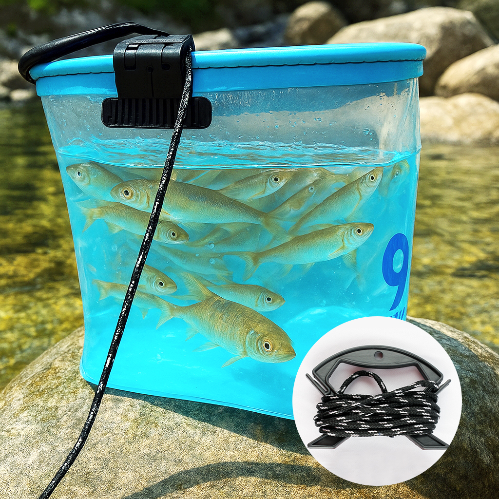 낚시 두레박 투명 접이식 뚜레박 물통 두레박줄 바다 민물 해루질 EVA 21형 제품 이미지