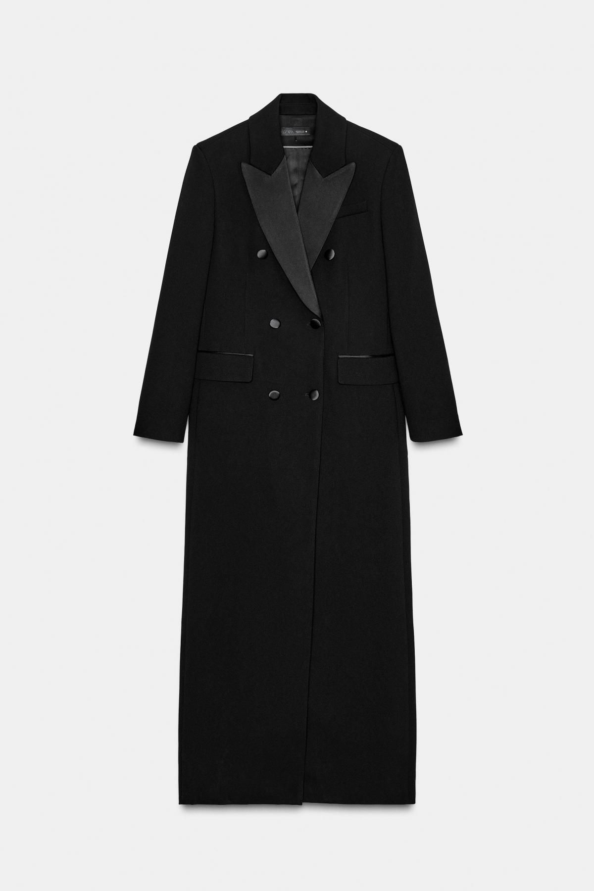 자라 더블브레스트 턱시도 스타일 롱코트 3057/241 BLACK - 상품 이미지