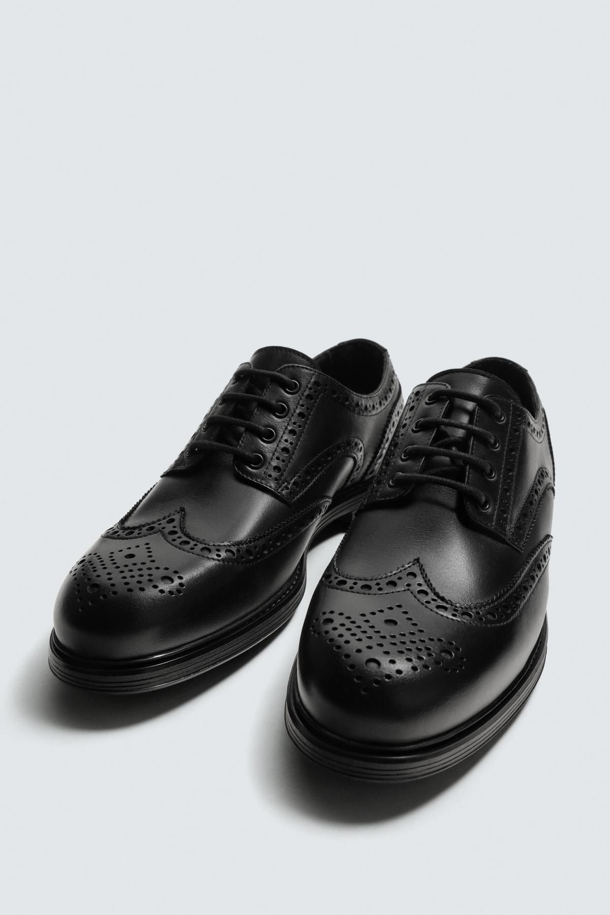 자라 클래식 블랙 레더 브로그 더비화 2475/620 BLACK - 상세 이미지 5