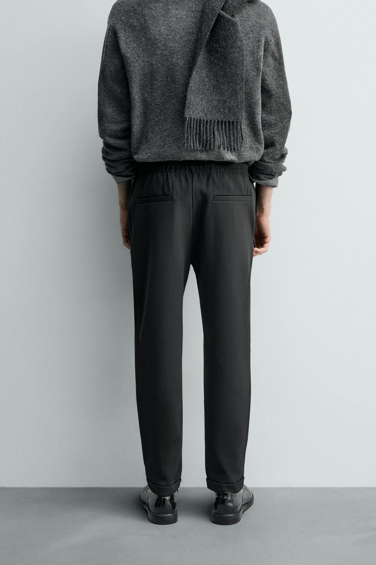 자라 논아이론 컴포트 조거 웨이스트 팬츠 0347/890 BLACK - 상세 이미지 3