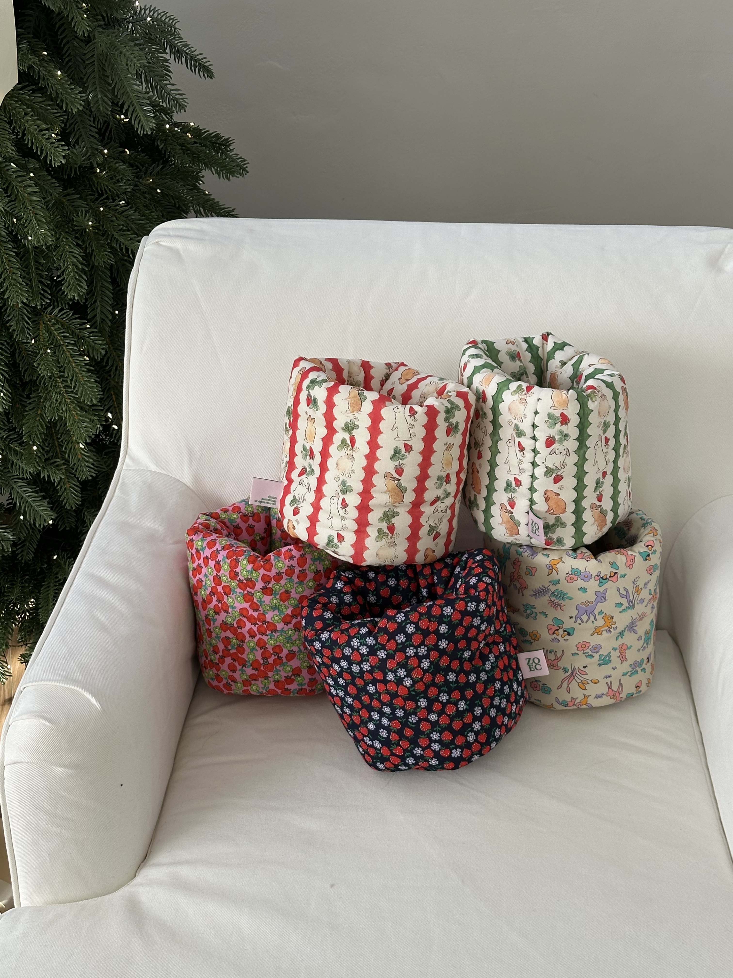 조에컴퍼니 구름 바구니 누빔 정리 수납 패브릭 천 바스켓