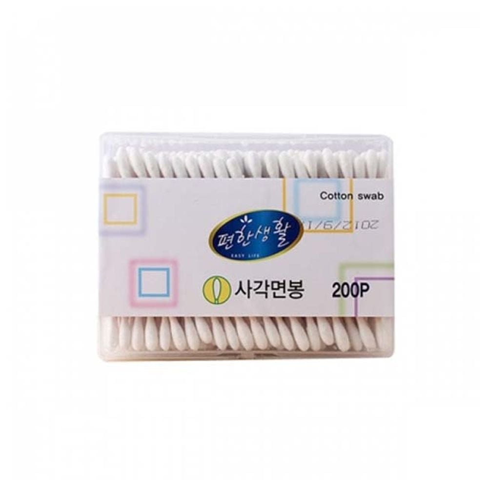 사각면봉 200개입 1P 나무면봉 일회용 귀이개 귀면봉 - 상품 이미지