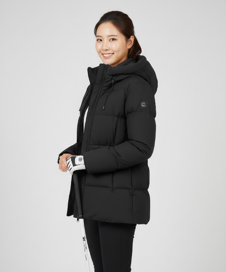 핑 골프웨어 여성 겨울 덕다운 중기장 스트링 적용 오리털 다운 패딩점퍼 이미지 6