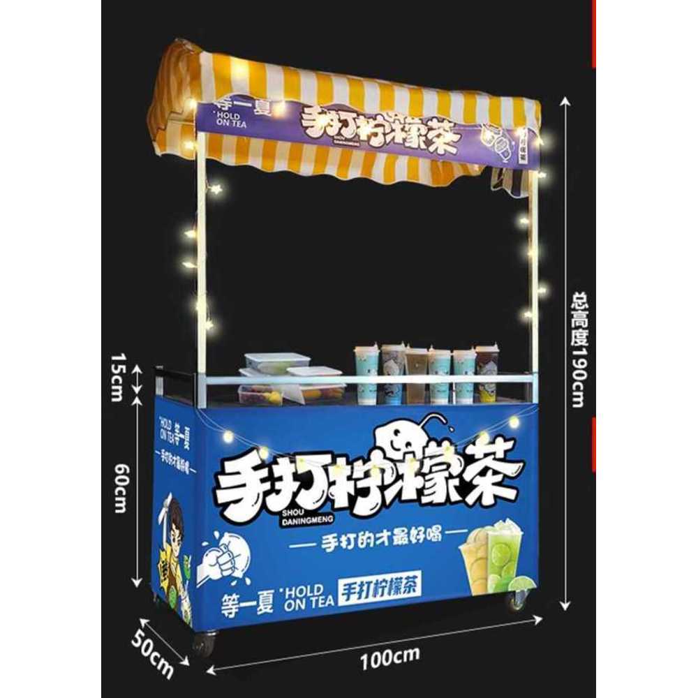 휴대용 가판대 접이식 이동식 진열 판매 행사 매대 100x50 오렌지-화이트 - 상세 이미지 4