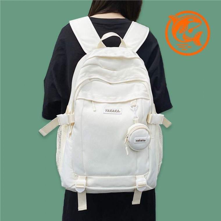 학생 필수 중대 백팩 통학 아이보리 가방 데일리 캐주얼 스타일 - 메인 이미지