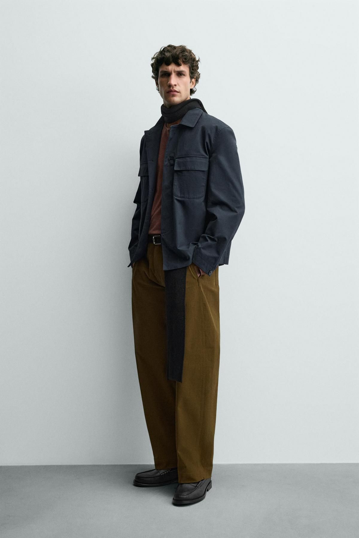 자라 테크니컬 텍스처 트윌 오버셔츠 포켓 9823/157 NAVY BLUE - 상세 이미지 5