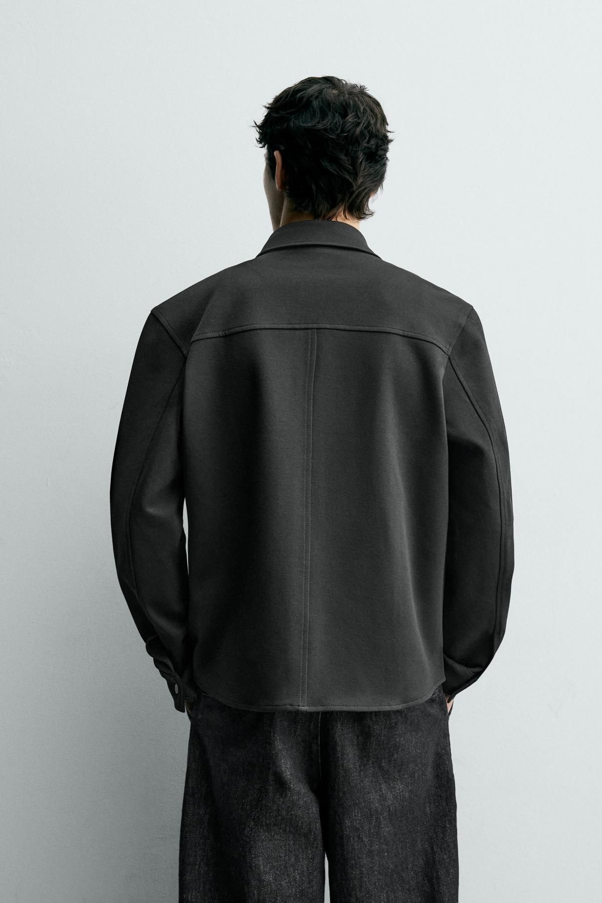 자라 테크니컬 논아이론 오버셔츠 블랙 남성 7484/892 BLACK - 상세 이미지 4