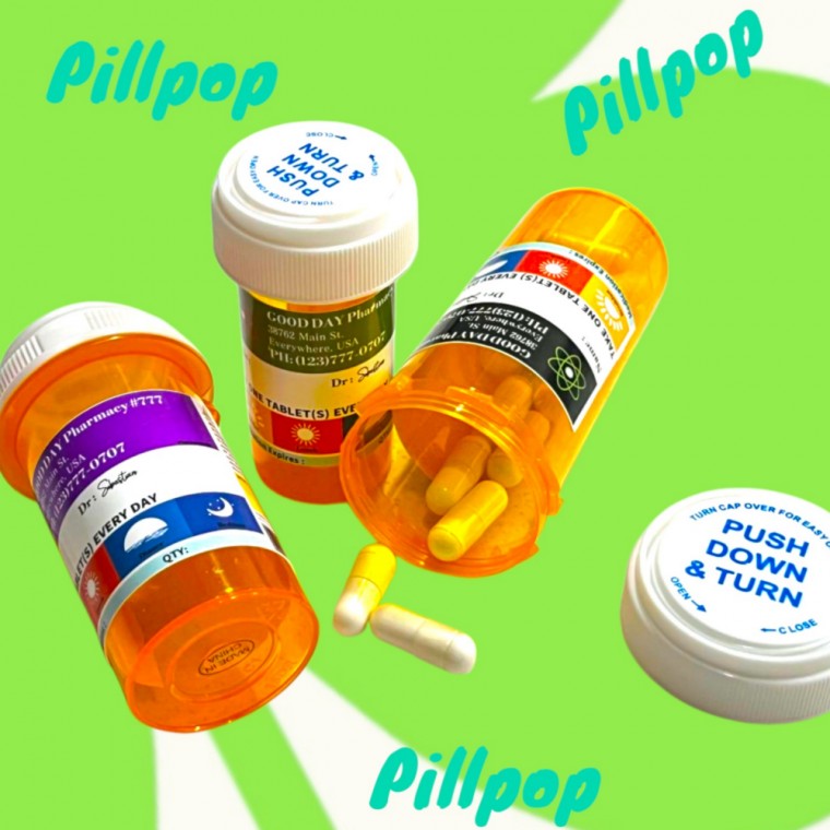 Pillpop 미드 미국 오렌지 약통 휴대용 비타민 알약통 케이스 보관함 밀폐 소분 안전 약병 - 메인 이미지