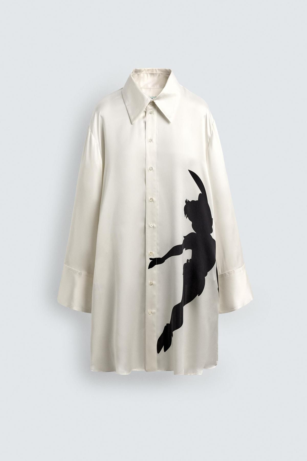 자라 피터팬 프린트 실크 셔츠 X 해리 램버트 4772/190 BLACK / WHITE - 상품 이미지