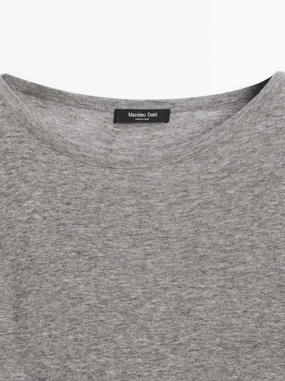 마시모두띠 스트레치 타이 디테일 긴팔 티셔츠 6252/575 GREY MARL - 상세 이미지 5