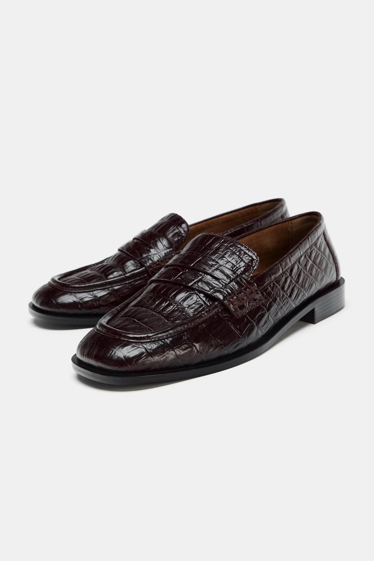 자라 엠보싱 레더 클래식 페니 로퍼 1573/610 CHOCOLATE BROWN - 상세 이미지 2