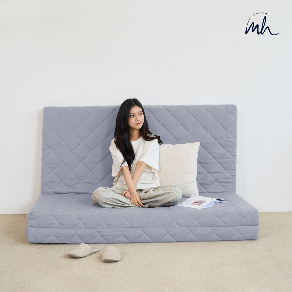 국내생산 3단 그레이폼 단단한 접이식매트리스 원룸 바닥 매트릭스 토퍼 14cm MS 그레이 이미지 6