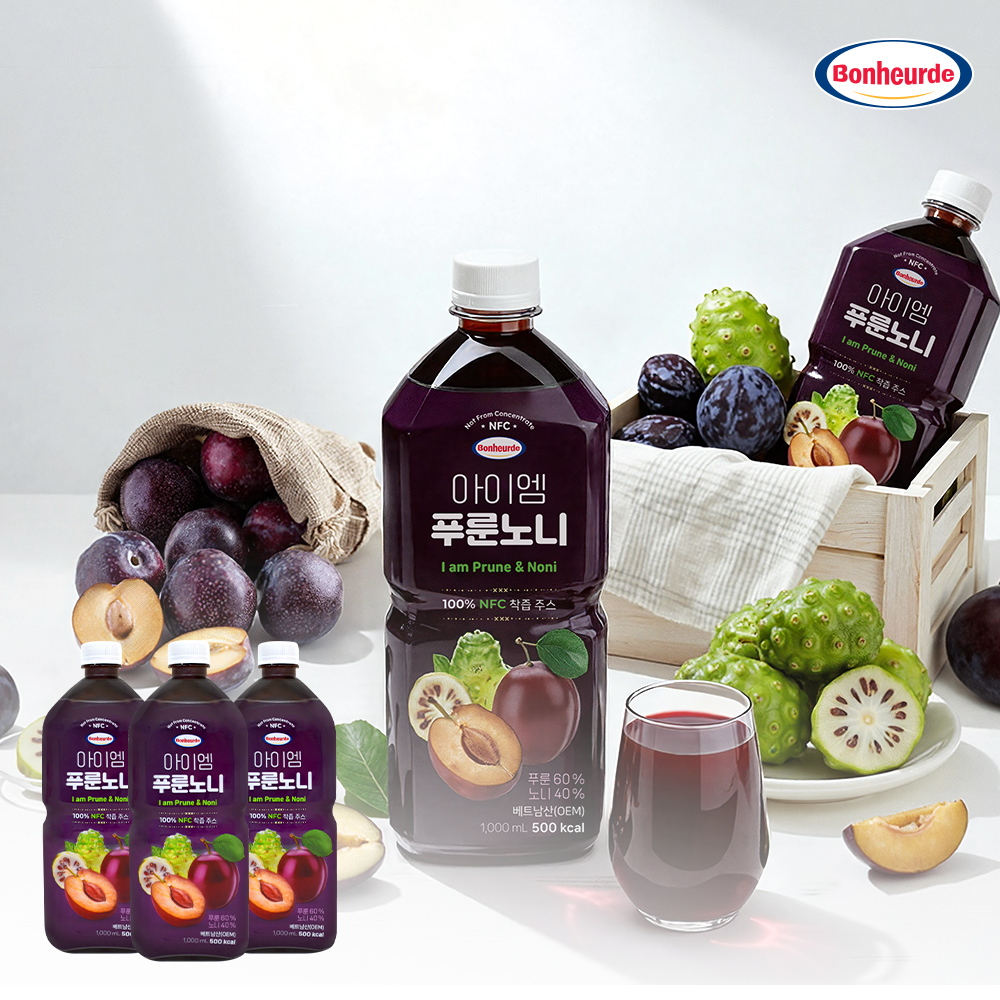 [100% NFC 건자두 노니 착즙] 보넬드 아이엠 푸룬노니 푸룬, 1L, 3개 - 상품 이미지