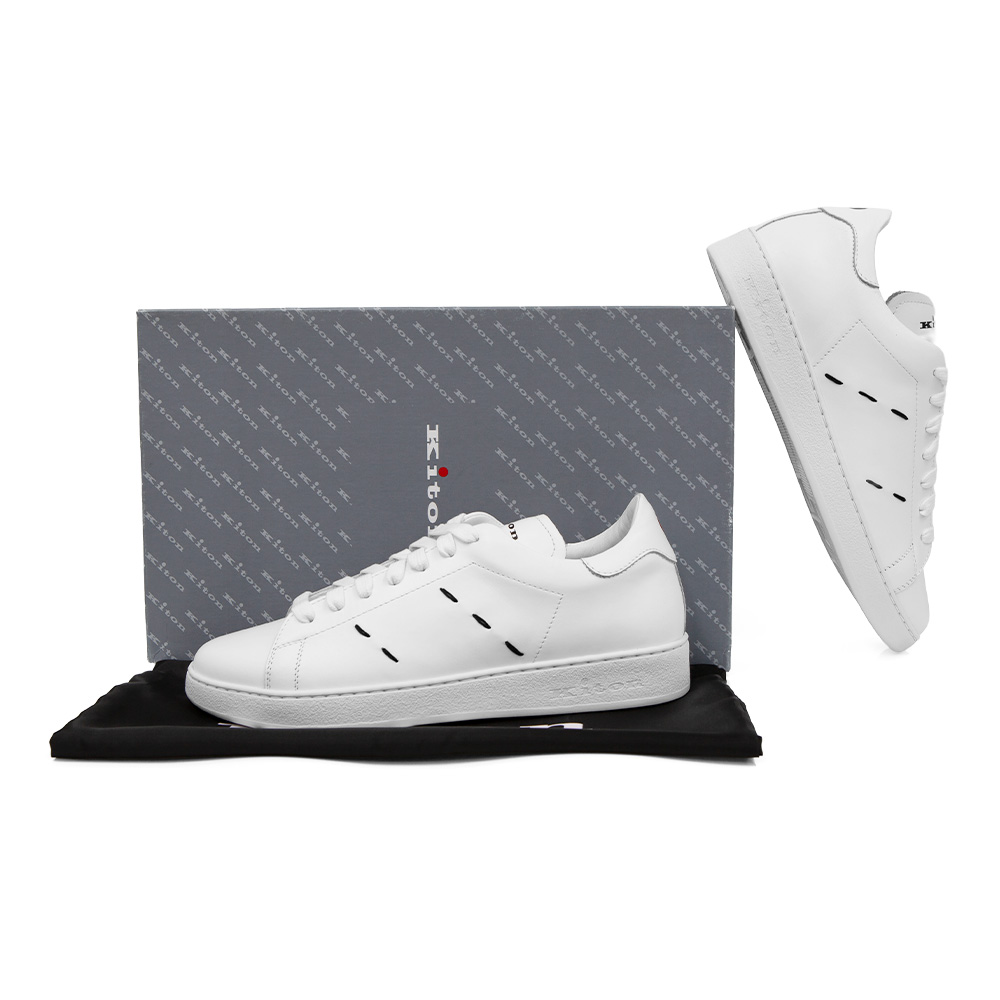 [아벨리] 키톤 스티치 디테일 스니커즈 USS0001 XC100601 BIANCO (2023 F/W) 이미지 6