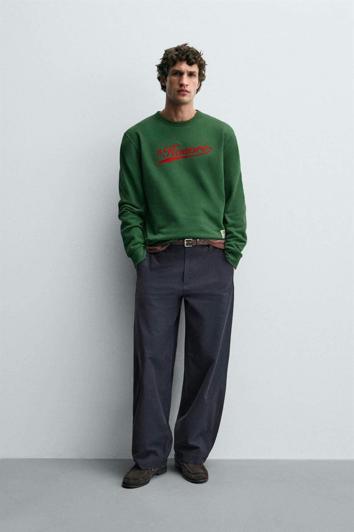 자라 컬러블록 프린트 스웨트셔츠 6224/160 GREEN - 상세 이미지 2
