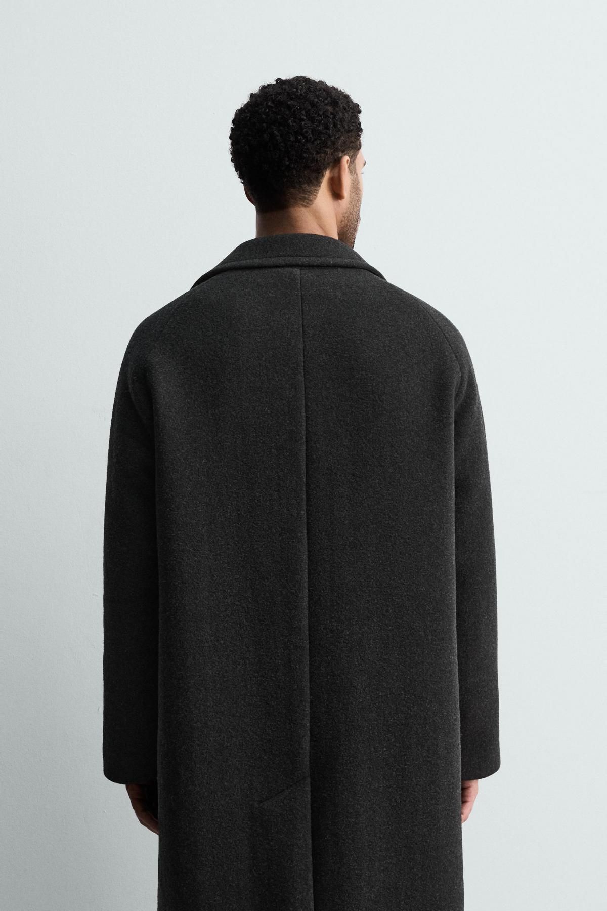 자라 테크니컬 울 블렌드 싱글 코트 포켓 8281/400 ANTHRACITE GREY - 상세 이미지 4
