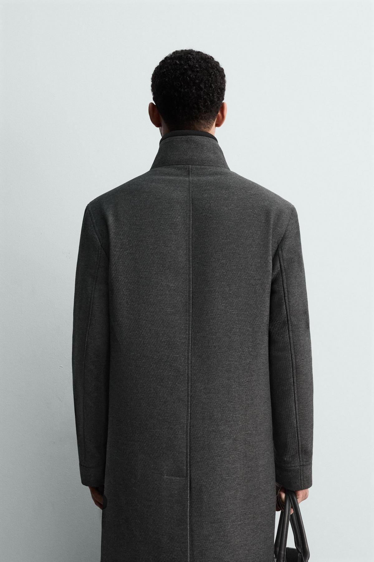 자라 테크니컬 하이넥 집업 싱글 코트 9679/602 ANTHRACITE GREY - 상세 이미지 4